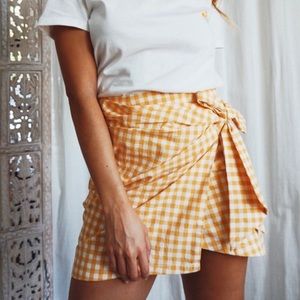 •Saint Kitts Honey Gingham Skirt•